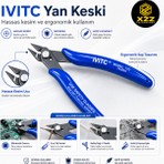 Xzz Technology Ivıtc  Mini Yan Keski model 170 Tel Kesme Makası Kablo Kesici Elektronikçi Tipi Mavi
