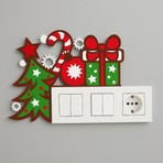 Decorius Yılbaşı Temalı Kapı Süsü - Yılbaşı Kapı Köşe Süsü | Çam Ağacı, Hediye Kutusu ve Şeker Bastonlu Dekoratif Kapı Üstü Süsü | Yeni Yıl, Noel, Ev, Ofis ve Çocuk Odası Için Şık Dekorasyon Aksesuarı