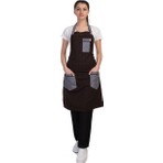 Formteks Barista Boydan Çizgili Kot Önlük
