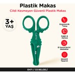 Let's Plastik Çocuk Makası – Güvenli Ilk Makas Yeşil