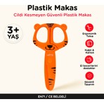 Let's Plastik Çocuk Makası – Güvenli Ilk Makas Turuncu