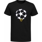 Efendioğlu Design Αεκ Αθήνα Big Champions League Ανδρικό T-Shirt – Λευκό Βαμβακερό Κοντομάνικο Μπλουζάκι Με Στάμπα Ποδοσφαίρου