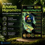 Exo Terra Sürüngen Terraryumları Için Yuvarlak Analog Nem Ölçer Higrometre - Yapışkanlı - 5 cm