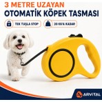 Arvital 3 Metre Otomatik Uzayan Köpek Gezdirme Tasması Stoplu Geri Çekilebilir