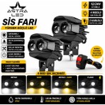 Astra Led 2 Adet Açma Kapama Anahtarlı Motosiklet Atv Utv LED Lazer Sis Farı Delici Beyaz Sarı Çift Renk 12 -24 Volt