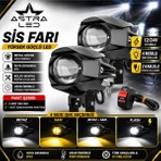 Astra Led 2 Adet Açma Kapama Anahtarlı Motosiklet Atv Utv Scooter Offroad Beyaz Sarı Çift Renk Lazer Sis Farı Delici 2 Kablolu 12-24 Volt