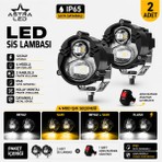 Astra Led 2 Adet Açma Kapama Anahtarlı Motosiklet Atv Utv Scooter LED Sis Farı Metal Kasa Yüksek Güçlü Delici Beyaz Sarı Çift Renk