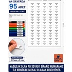 Tanex Saygılıofis Isimli Okul Etiketi A4 95 Adet Beyaz Küçük Yapışkanlı ( Sipariş Numaranız ile Isim Belirtin )