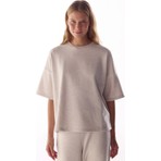 Penti Bej Melanj Sıcak Tutan Kısa Kollu Oversize Bluz