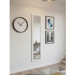 Mirrorss Beyaz Renk Ahşap Çerçeve Cam Ayna 120 x 27 Hol Ayna , Duvar Room Antre Giriş Salon Ayna Makyaz Ayna