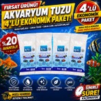 Aqua Magic Akvaryum Tuzu 4 x 1 KG | 4’lü Ekonomik Fırsat Paketi | Akvaryum Su Bakım Tuzu