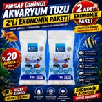 Aqua Magic Akvaryum Tuzu 2 x 1 KG | 7’li Ekonomik Fırsat Paketi | Akvaryum Su Bakım Tuzu