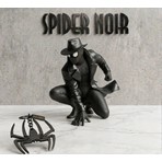 Spider Noir Örümcek Adam Dekoratif Koleksiyon Figürü, Spideman Noir Biblo, 3D Baskı 10 Cm, Spiderman Logolu Anahtarlık Hediyeli