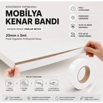 Kendinden Yapışkanlı Mobilya Kenar Bandı Parlak Beyaz