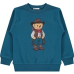 Civil Boys Ayı Baskılı 2-5 Yaş Sweatshirt - Yeşil