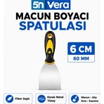5N Vera 6 cm Macun Boyacı Spatulası 60 mm – Fiber Saplı Inşaat Alçı Sıva Boya Kazıma Ispatulası