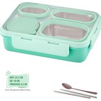 Vagonlife Lunch Box 950 ml Paslanmaz Çelik Tek Kat Dört Bölmeli Çorba Kaseli Metal KAŞIKLI-FFLBOX7099