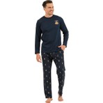 Arnetta Erkek Lacivert Uzun Kol Pijama Takımı 3833-S