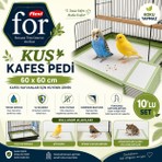 Flexi For Kuş Kafes Pedi Kafes Altlığı 60X60 cm – Kaydırmaz Bantlı 10’lu Set