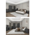 Asra Trend Yatak Odası Takımı 5 Parça %100 Mdf Gardırop Şifonyer Makyaj Masası Komodin YTK01