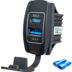 Goldsea Marin Anahtar Tip USB Type-C Soketi 3.0 12-24V (Mavi Işıklı)