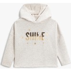 Koton Kapüşonlu Sweatshirt Pul Payet Işlemeli Simli