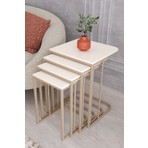 Masalcı Mobilya Tokyo 4 Lü Zigon Sehpa Cappucino Ayak-Krem Mdf Mebran Ahşap