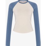 Penti Mavi Raglan Contrast Uzun Kollu Bluz