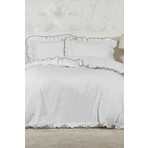 Elart Tılsım Nevresim Seti Pamuklu Fırfırlı (200X220 Cm) Krem