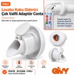 Givy Lavabo Gideri Koku Önleyici Çekvalfli Adaptör Conta | Sifon Gider Koku Giderici Çek Valf Conta Muff