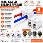 Atx Yaylı Basmalı Kablo Birleştirme Klemensi Vidasız 5 Adet Hızlı Kablo Ekleme Aparatı
