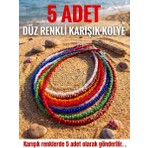 Trendhazan El Yapımı 5 Li Avantajlı Paket Özel Tasarım Karışık / Düz Renkli Kum Boncuk Kadın Kolye Seti