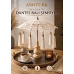 Abnturk Masaüstü Dantelli Püsküllü Dekoratif Sunum Bali Şemsiyesi