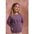 Cigit Ağaç Baskılı Sweatshirt 1-7 Yaş Mor