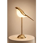 Luminzo Gold Metal 3 Renk Işık Dekoratif Dokunmatik Masa Lambası Şarjlı Abajur LED Okuma Işığı Jinix