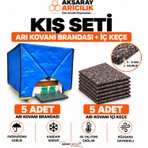 Aksaray Arıcılık Arıcılık Kış Seti 5 Adet Arı Kovanı Brandası + 5 Adet Arı Kovanı Içi Keçe Isı Yalıtım Kış Koruma Seti