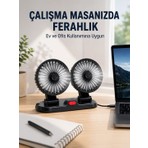  Araç ve Ev Kullanımına Uygun Çift Başlıklı Masaüstü Vantilatör