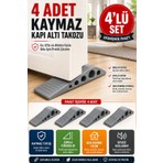 Open City 4 Adet Gri Silikon Kapı Altı Stoperi Kaydırmaz Kapı Durdurucu 12 cm Kapı Sabitleyici