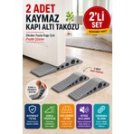 Open City 2 Adet Gri Silikon Kapı Altı Stoperi Kaydırmaz Kapı Durdurucu 12 cm Kapı Sabitleyici