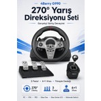 4Berry G990 270° Gaming Direksiyon Seti – 6+1 Vitesli, 3 Pedallı, Titreşimli Yarış Simülasyonu