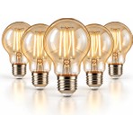 Orbus A60 LED Filament Ampul 4.8W Amber Cam 2700K Sarı Işık 540 Lümen 5'li Paket