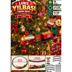 LRS Store Yılbaşı Ağacına Bağlanan Tren 19 Parça 244 cm Ray , Sesli Işıklı Lüks Yeniyıl Çam Ağaç Treni