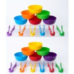 Zep Toys Eğitici Montessori Aktarma Seti 24 Parça 3 - 6 Yaş İçin Renkli Kase ve Cımbız Seti 12+12(24 Parça)