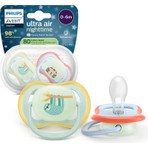 Philips Avent Ultra Air Gece Emziği, Ortadontik, Karanlıkta Parlayan, 0-6 Ay, Erkek, SCF376/24