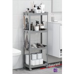 Mowo Home 4 Katlı Tekerlekli Banyo Rafı, Mutfak Rafı, Havluluk, Deterjanlık Makyaj Organizer