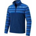 Ghassy Co. Erkek Etnik Desenli 1/4 Zip Yarım Fermuarlı Cepli Polar Outdoor Günlük Kullanım
