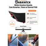 Babawick Araç Sunroof Cam Arası Kapama Fitili Siyah Renk Kendinden Yapışkanlı