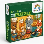 Thinky Boo Aşçılık Okulu Mini Puzzle 40 Parça 3-7 Yaş Eğitici Çocuk Puzzle Yapboz