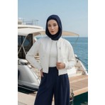 Aisha's Design Kapşon ve Kapatıcı Özellikli Penye Kadın Hazır Bone,B-89P,Lacivert