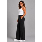 Banega Curve Kadın Büyük Beden Esnek Kumaş Lastikli Yüksek Bel Ipli Cepli Bol Paça Jeans Kot Pantolon